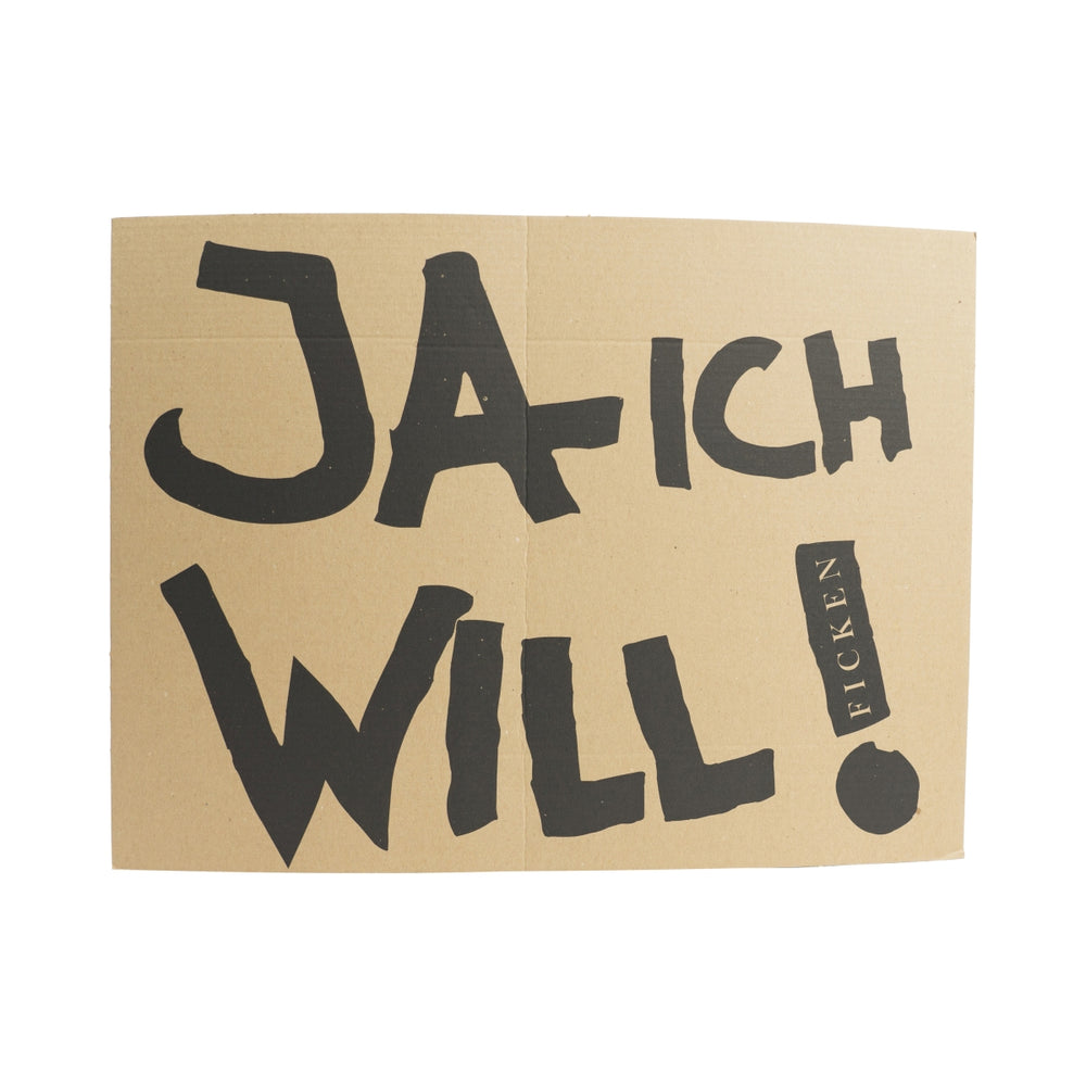 Ficken Likör Papp Schild Ja ich will Ficken Festival Wand Tafel Party Camping