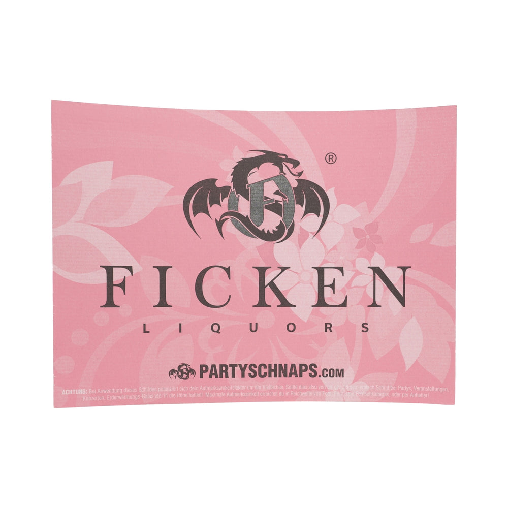 Ficken Likör Papp Schild pinkes Logo Festival Wand Tafel Party Gag Camping Sign