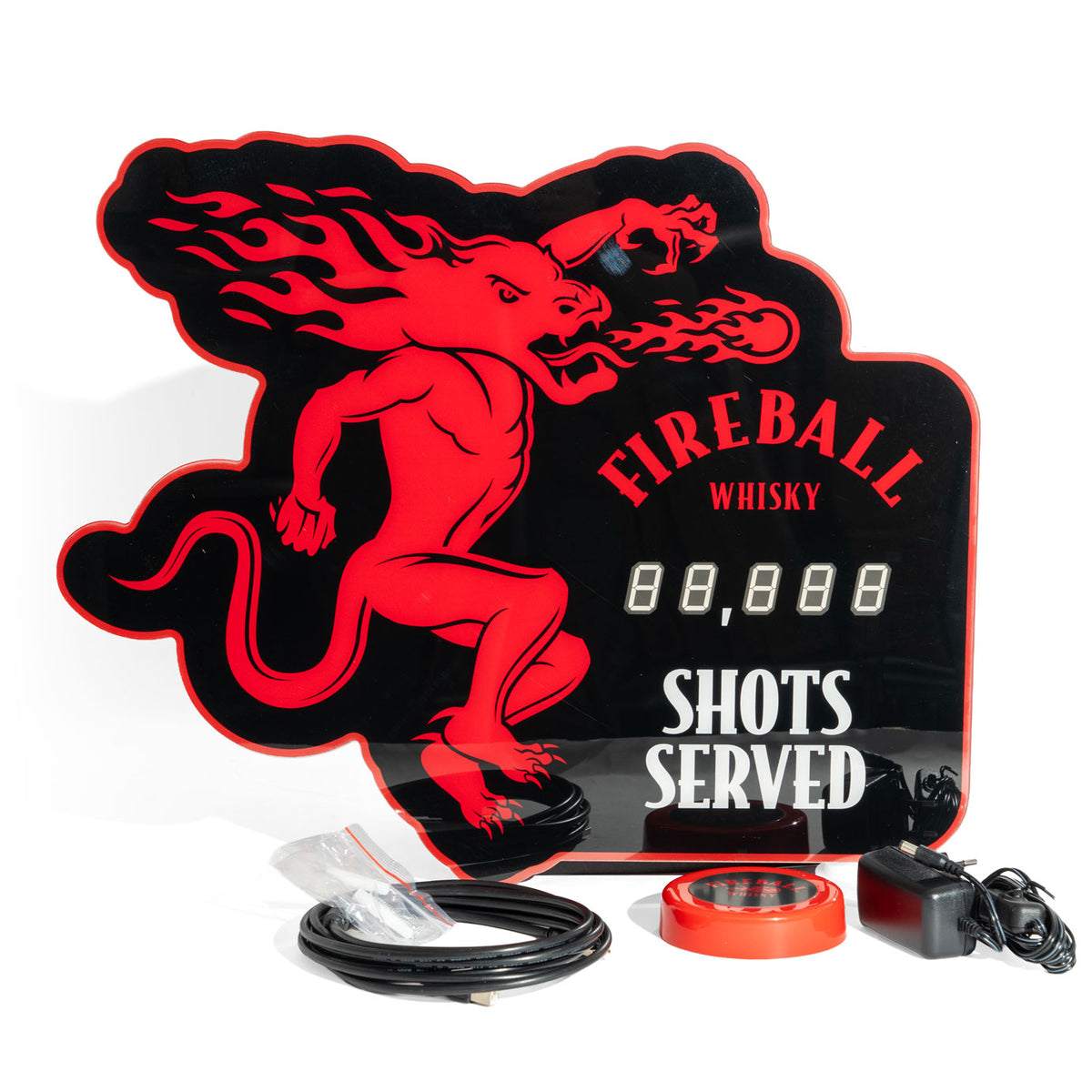Fireball Leuchtreklame LED Wallsign Wandschild Shots served Counting Bardeko – Ansicht 3