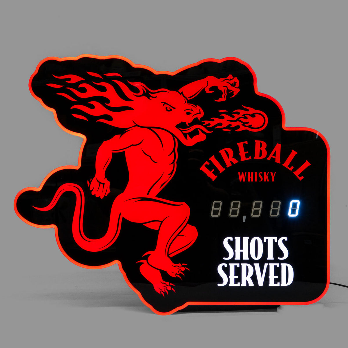 Fireball Leuchtreklame LED Wallsign Wandschild Shots served Counting Bardeko – Ansicht 5