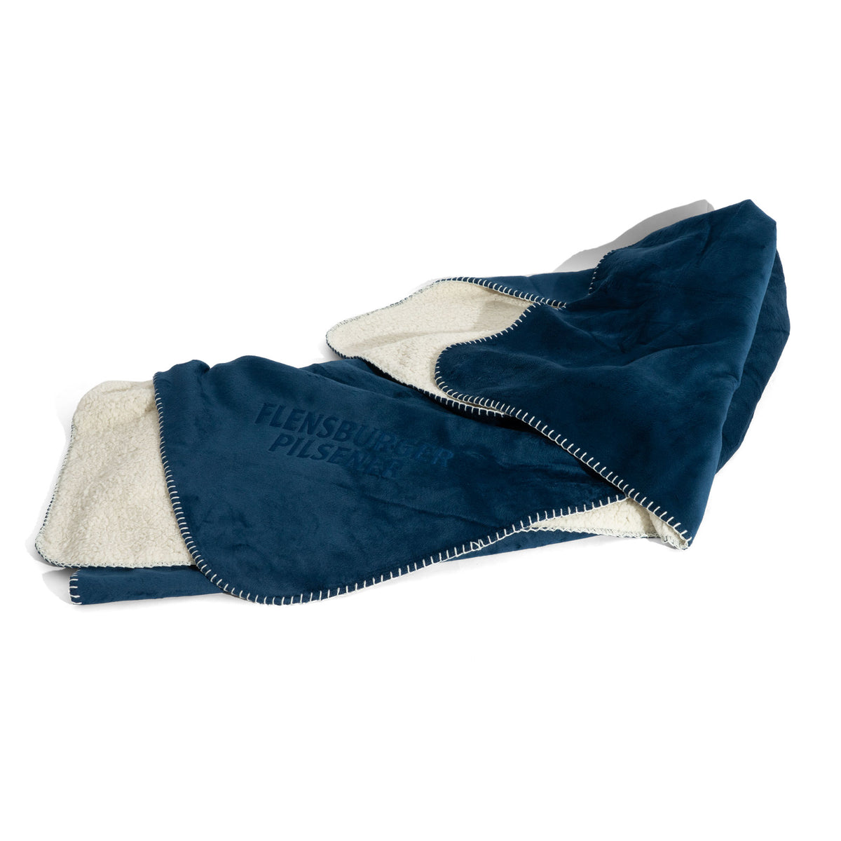 Flensburger Bier Fleecedecke Kuscheldecke Terrassendecke Decke 130x180 cm Blau – Ansicht 3