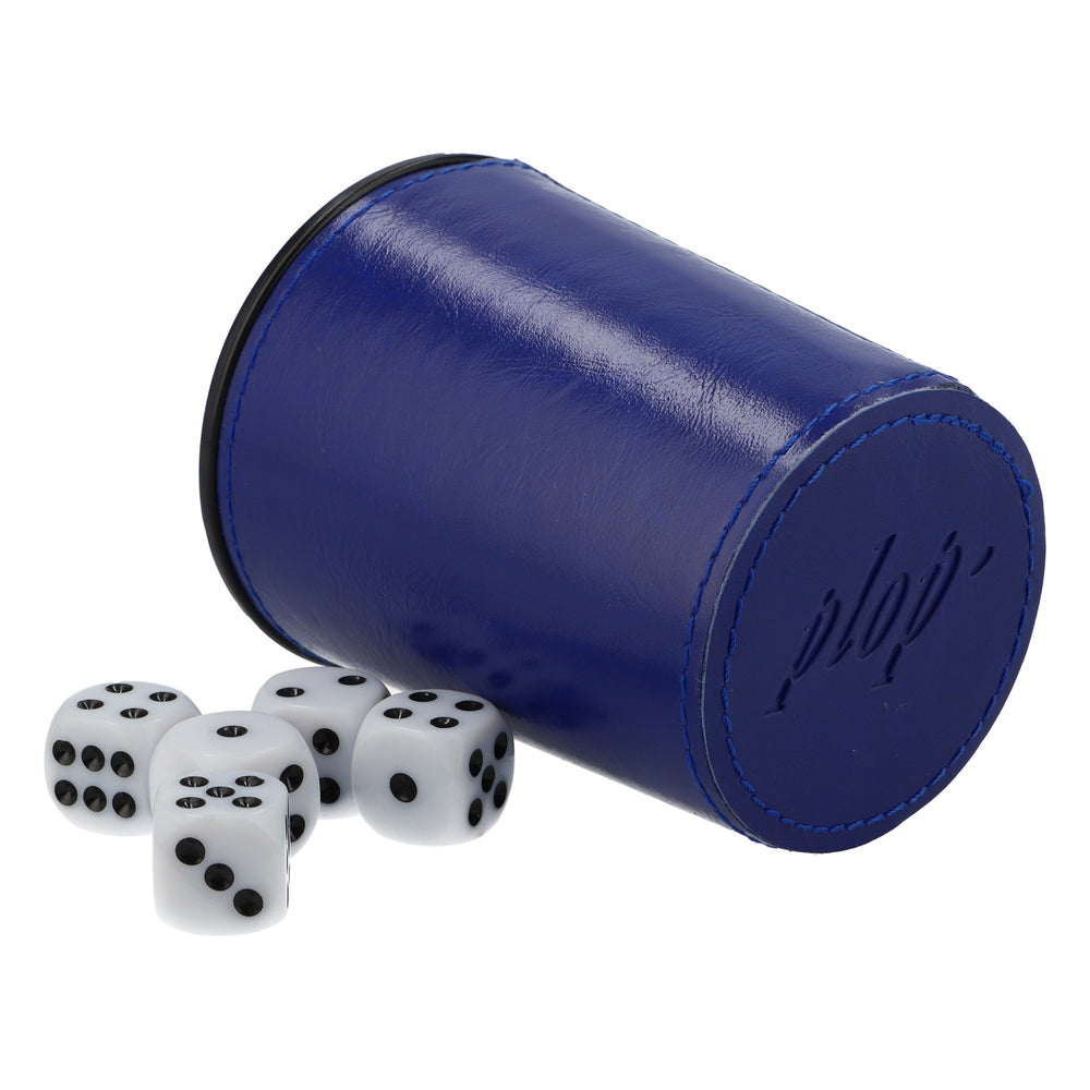 Flensburger Pilsener Plop Würfelbecher Mäxle Spiel Knoble inkl. 5 Würfel weiß