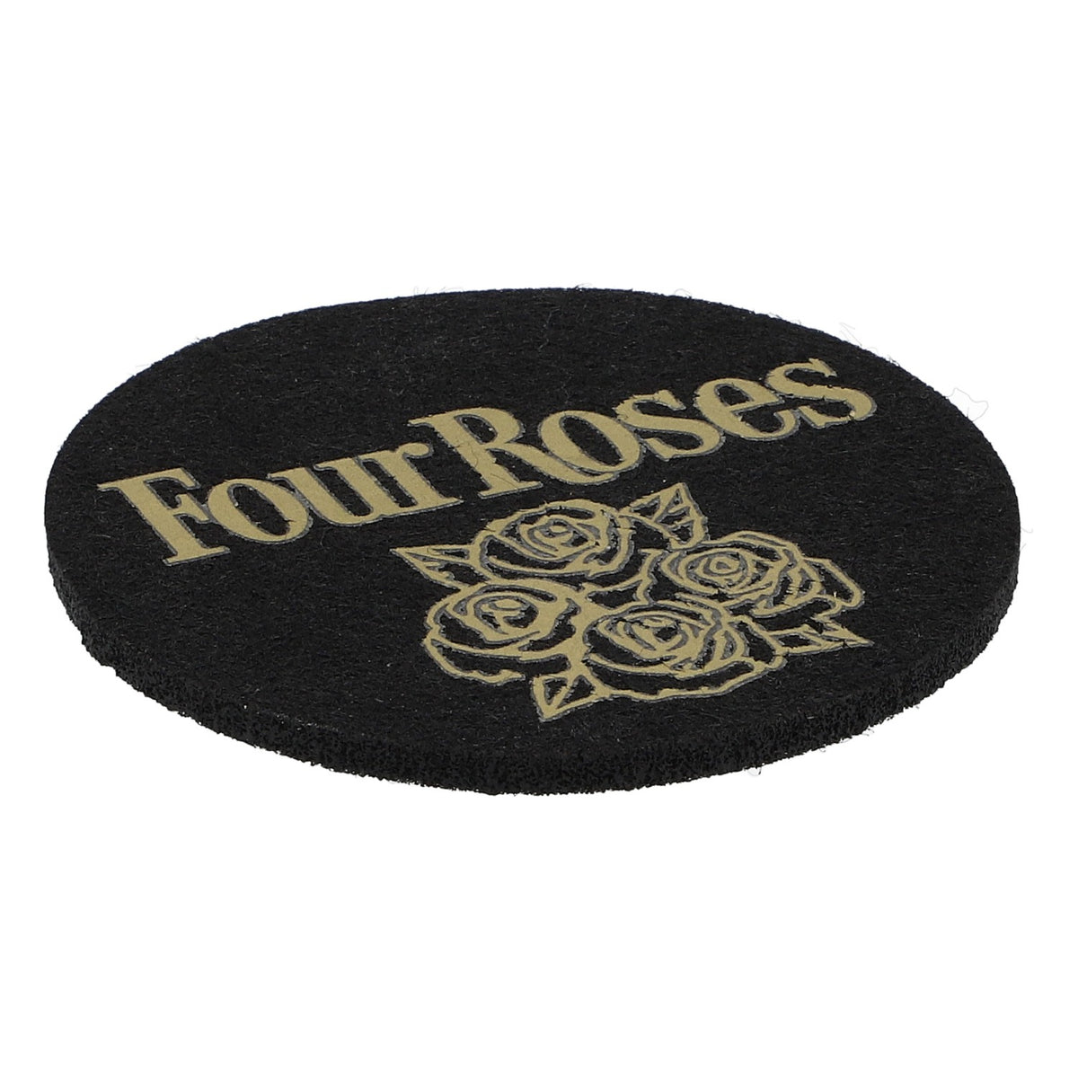 Four Roses Whiskey Filz Untersetzer Glasuntersetzer Schwarz 6,2cm Durchmesser "Four Roses " mit Logo