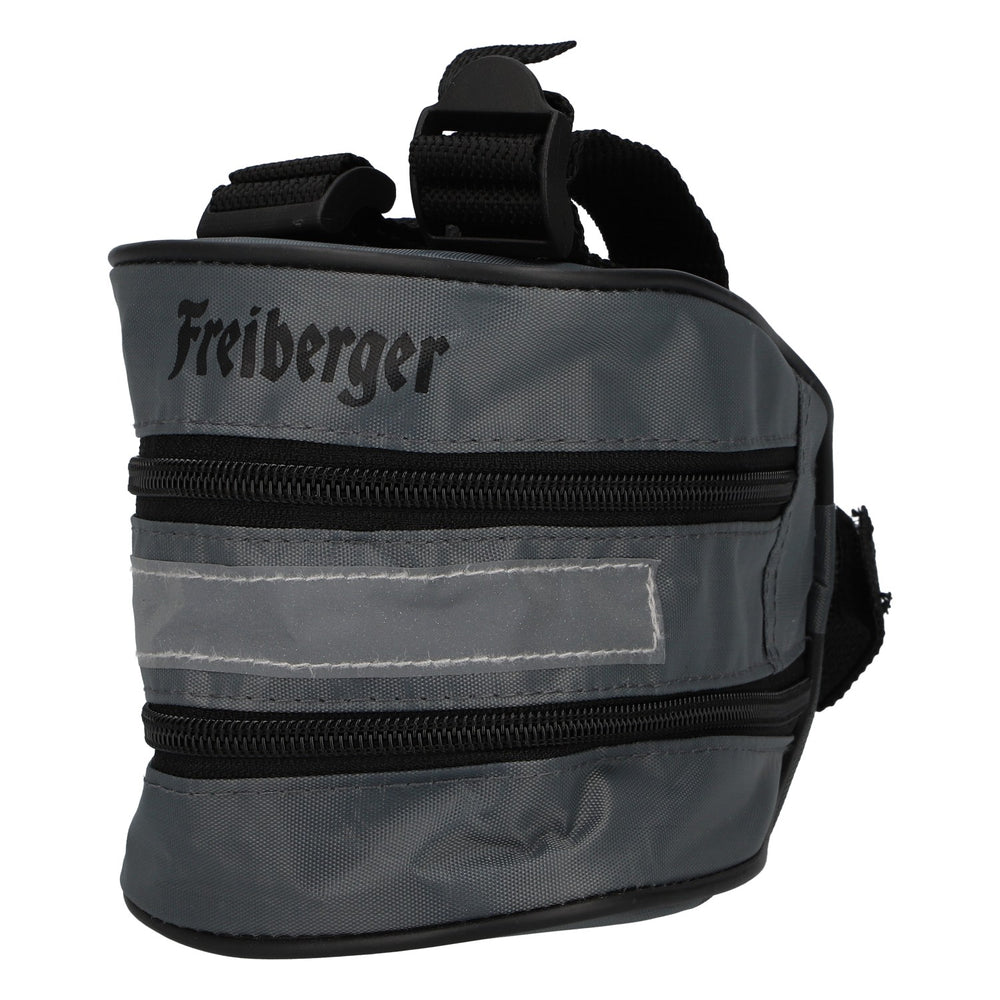 Freiberger Bier Fahrradtasche grau mit Reflektor Radtasche Gepäcktasche