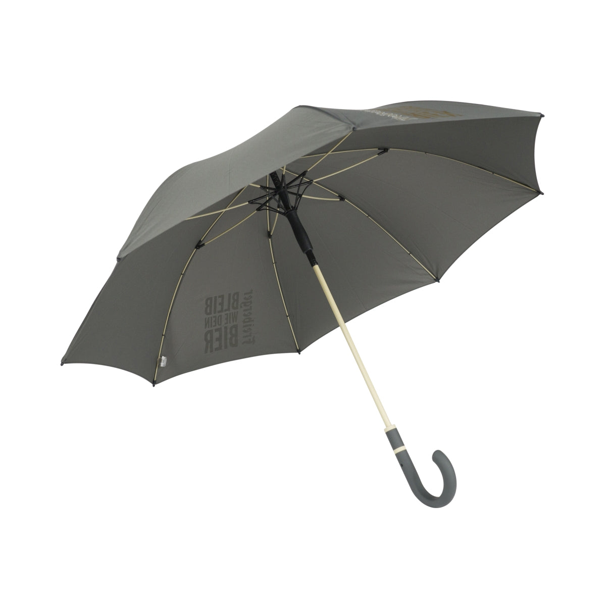 Freiberger Bier Regenschirm grau Langschirm sturmsicher Herren Automatik Stabil – Ansicht 2