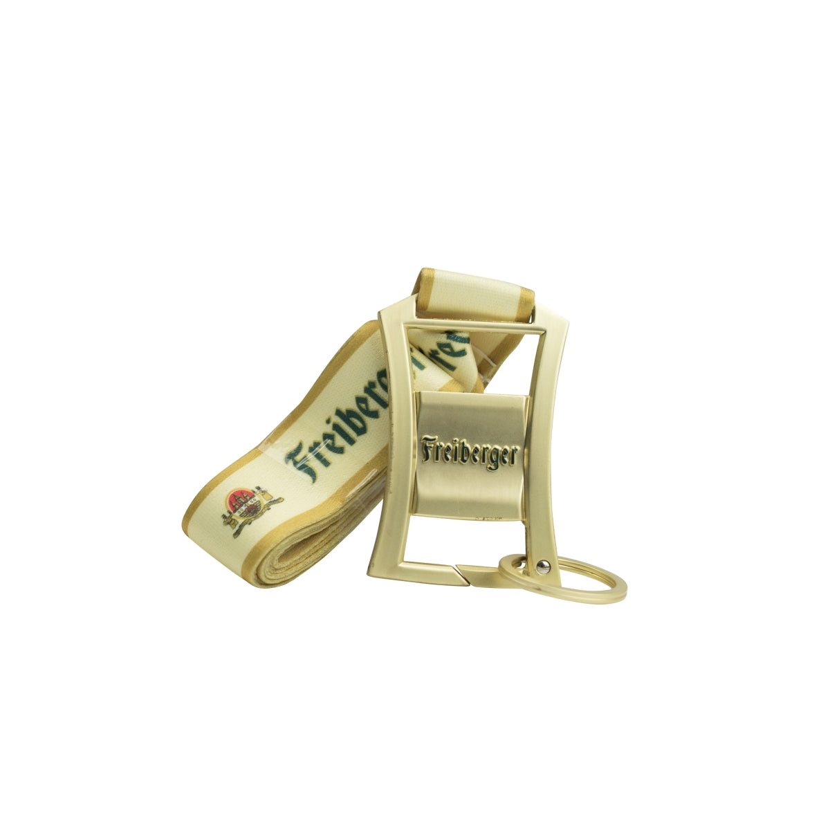 Freiberger Bier Schlüsselband + Flaschenöffner gold Opener Kronkorken Lanyard