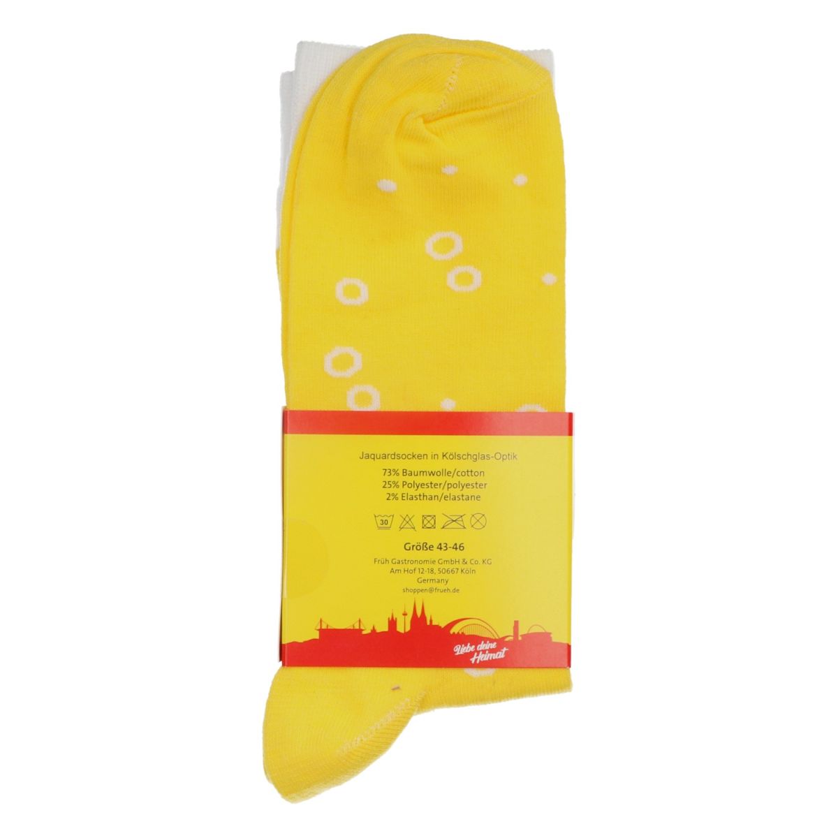 Früh Kölsch Socken Strümpfe Socks Größe 43-46 Gelb Unisex Fußbekleidung Merch – Ansicht 2