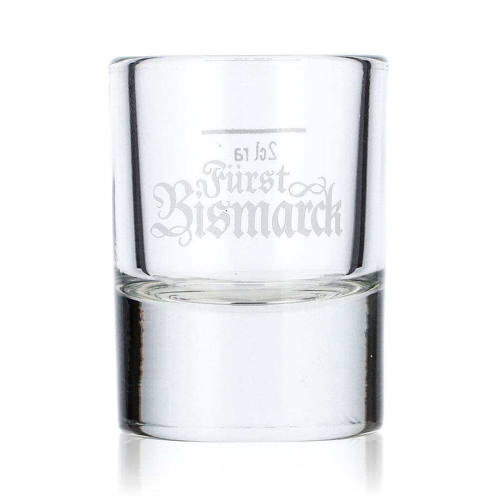 Fürst Bismarck Korn Glas 2cl Schurrbart am Glasboden Shotglas Schnapsglas