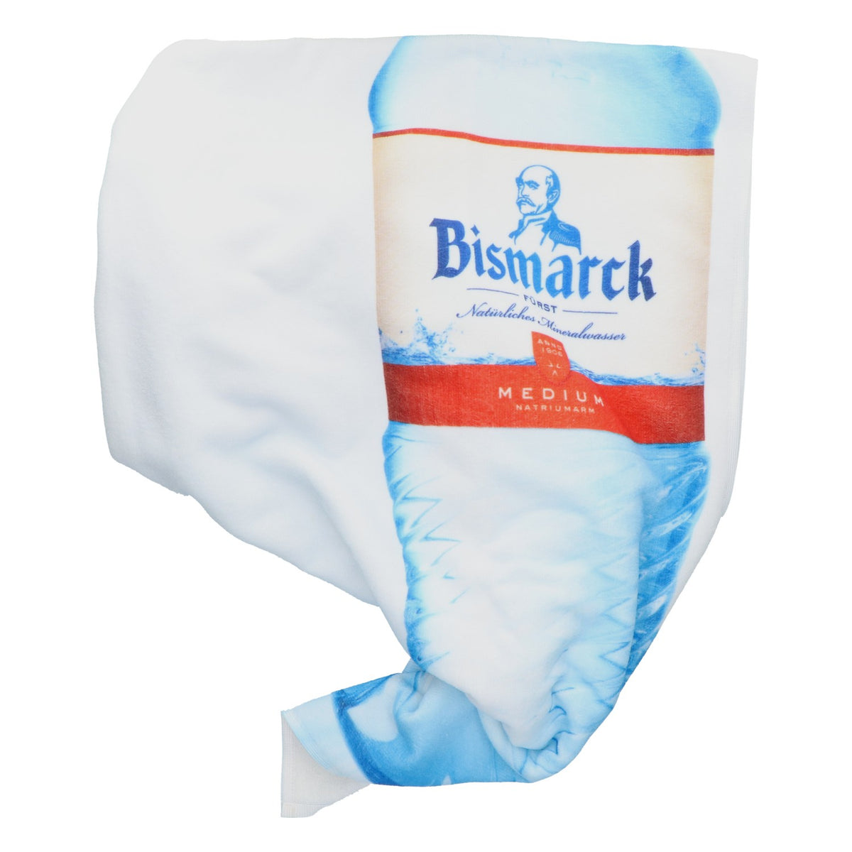Fürst Bismarck Wasser Fleecedecke Flaschen Motiv weiß 176x71cm Kuscheldecke – Ansicht 3