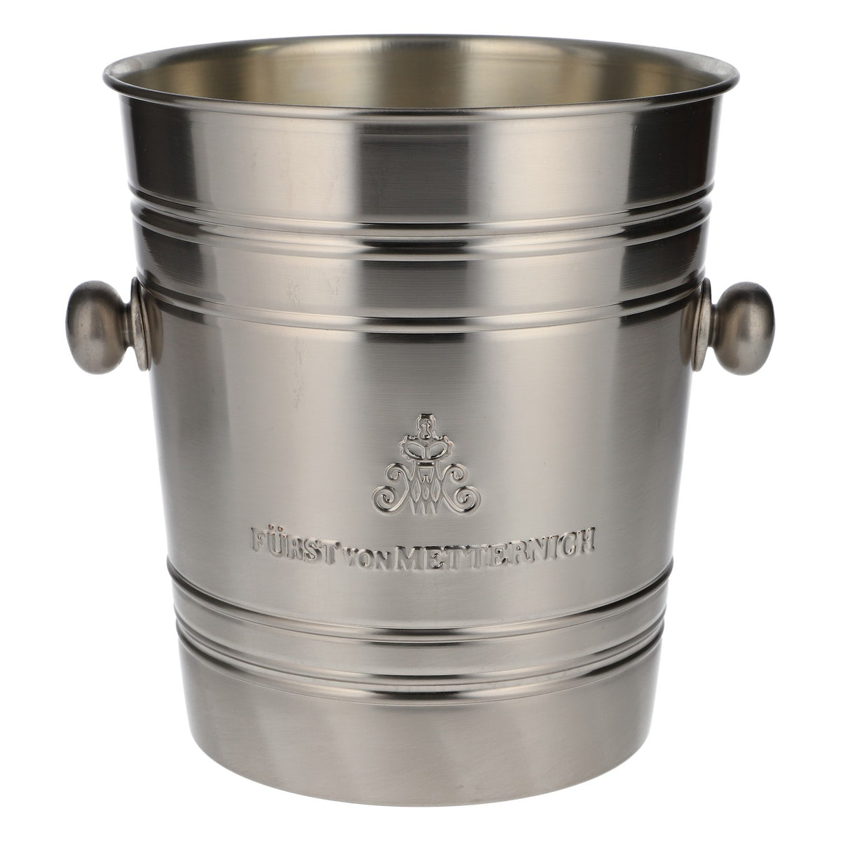 Fürst von Metternich Sekt Eiseimer Flaschenkühler Eisbox Edelstahl silber