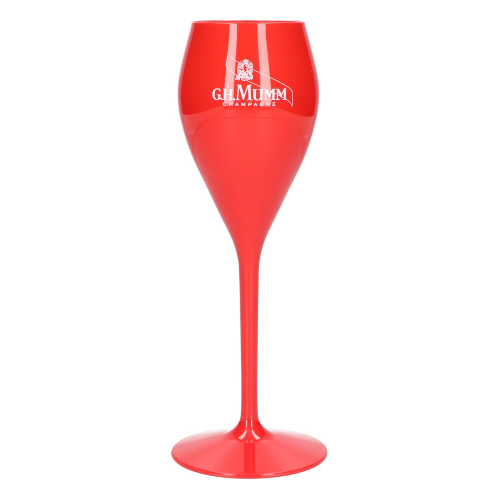G.H. Mumm Glas 0,16l Sekt Champagner Flöte Kunststoff Plastik Mehrweg Gläser