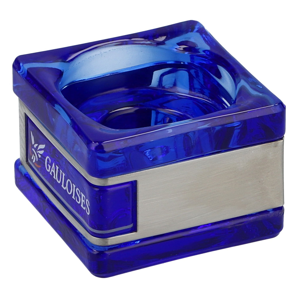 Gauloises Teelicht Windlicht Glas Blau 5x5x4 cm Sammlerstück Deko – Ansicht 2