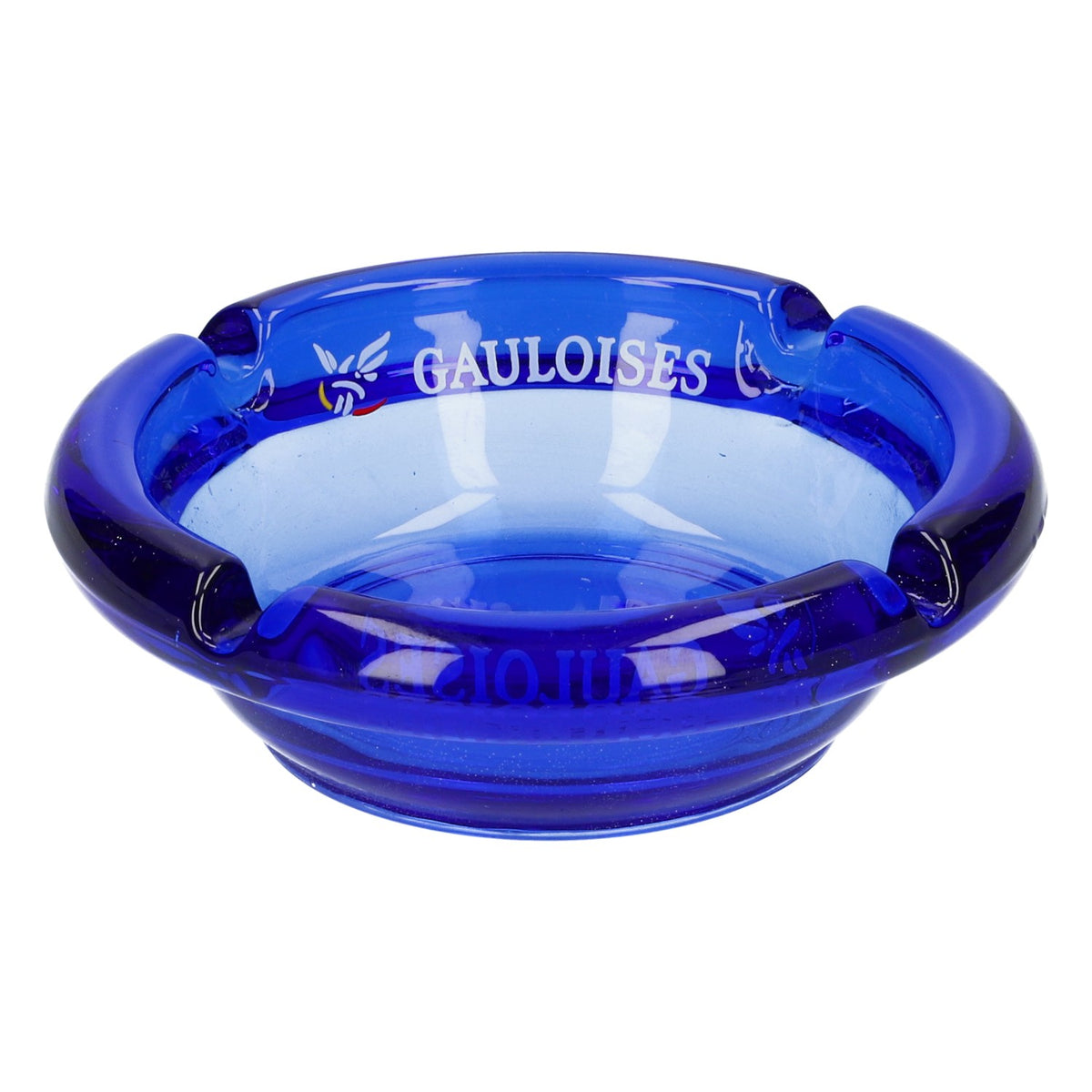 Gauloises Zigaretten Aschenbecher Blau Glas Klein 10,5 cm Raucher Zubehör Smoke