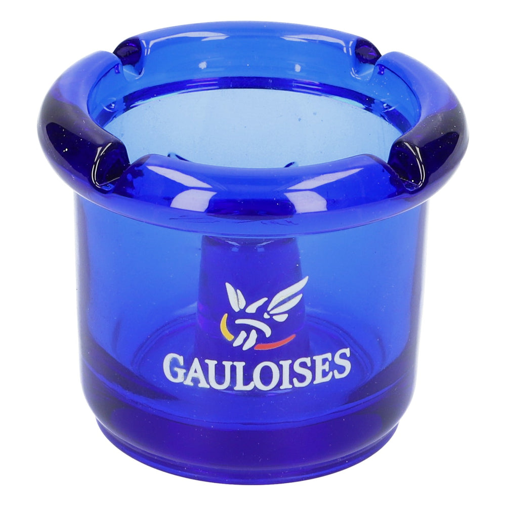 Gauloises Zigaretten Aschenbecher Windascher Blau Glas Raucher Zubehör Smoking
