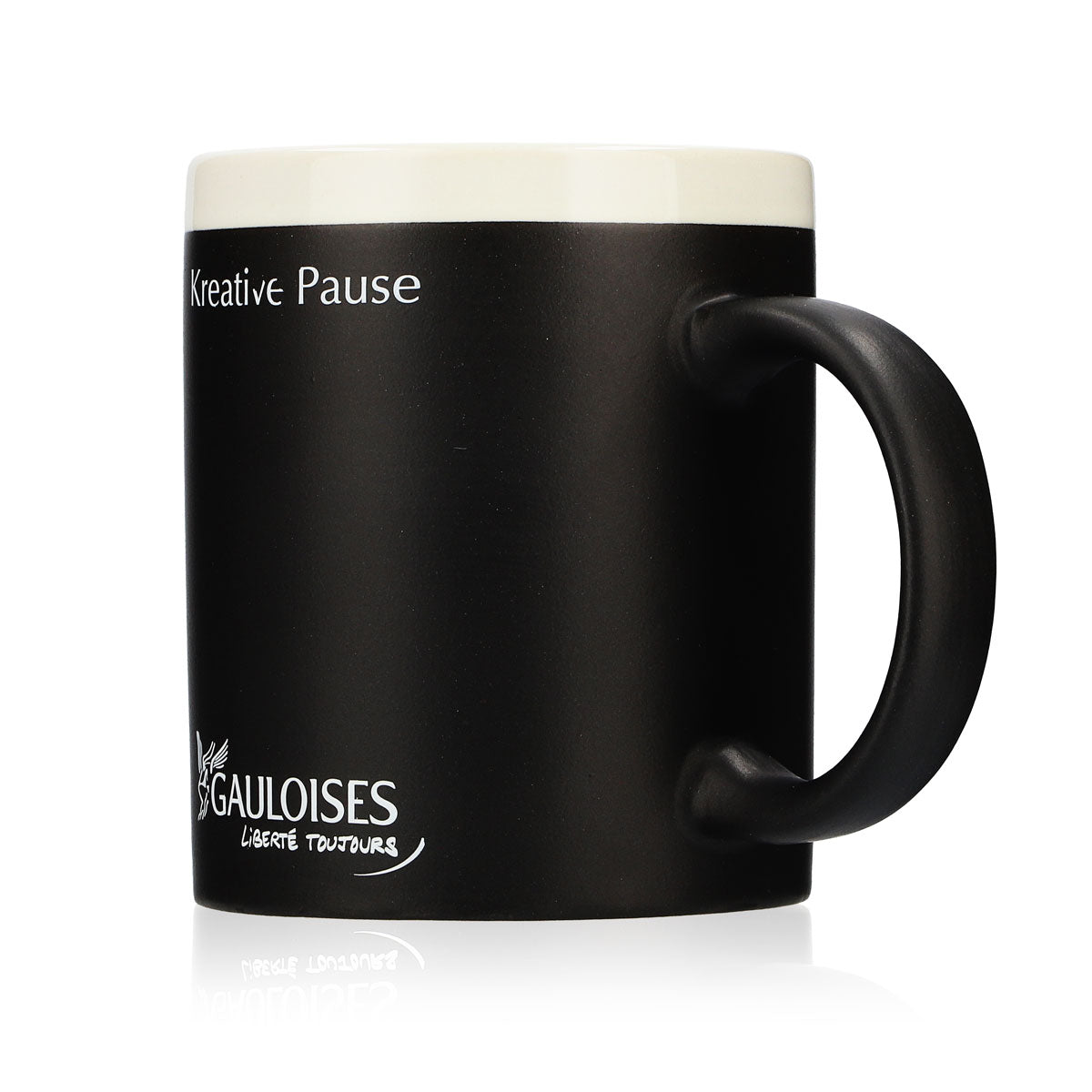 Gauloises Zigaretten Glas 0,31l Tasse Becher Schwarz zum Beschriften m. Kreide – Ansicht 4