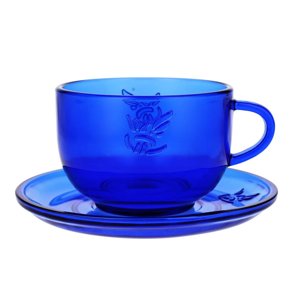 Gauloises Zigaretten Glas Kaffeetasse Teetasse m. Untertasse 2-teilig Set
