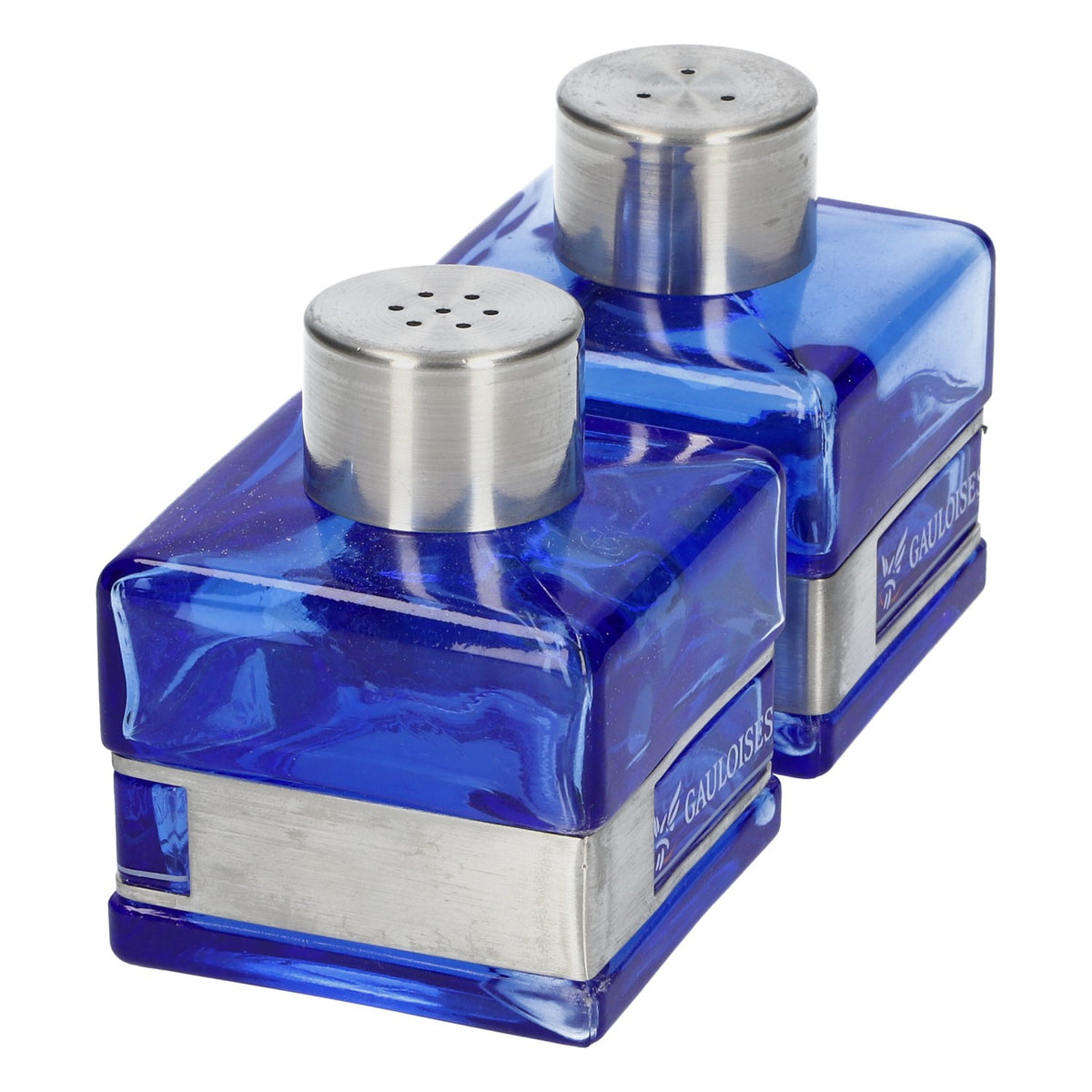 Gauloises Zigaretten Salz-/Pfefferstreuer Glas Blau Barzubehör Küchenzubehör – Ansicht 3