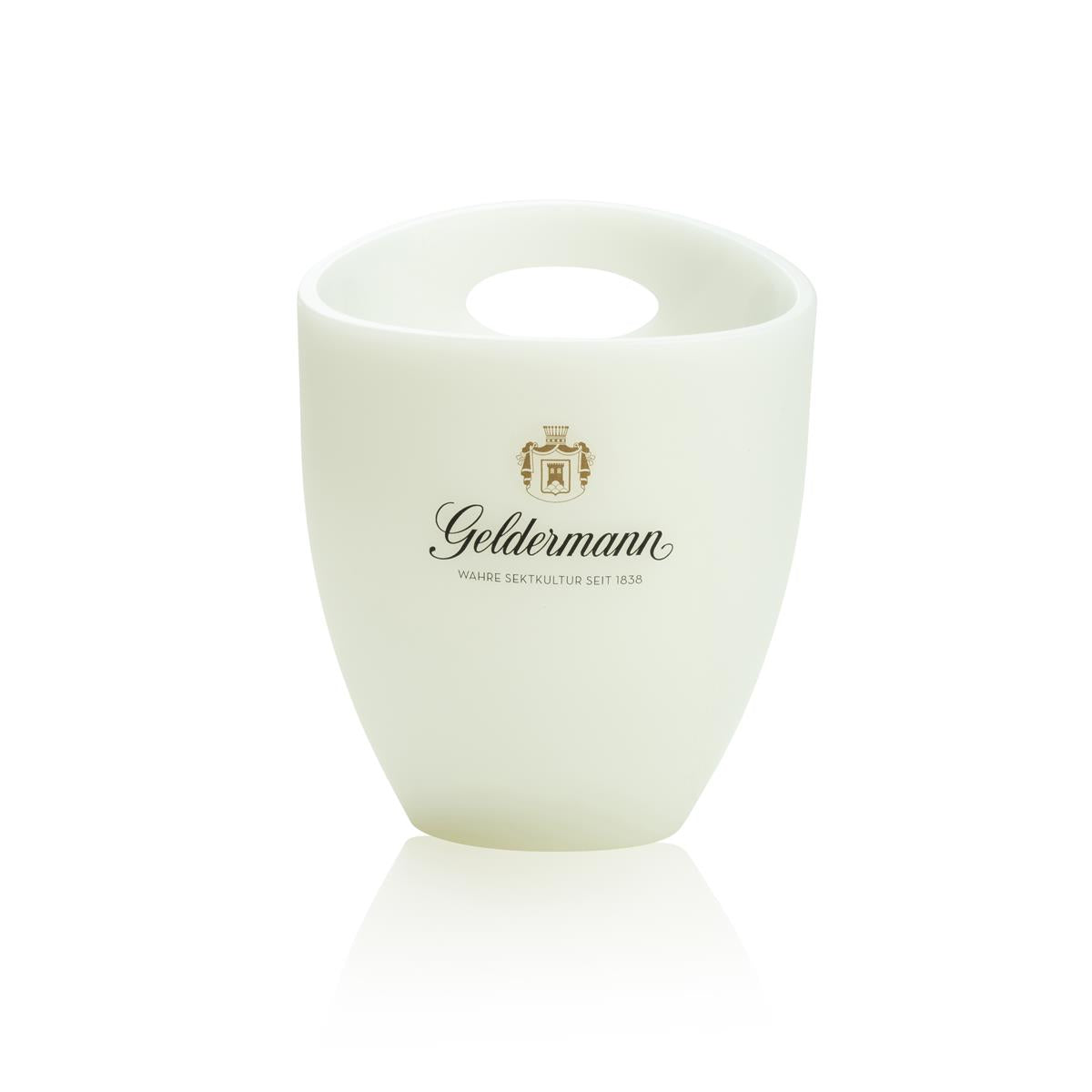 Geldermann Sekt Flaschenkühler Eiswürfelbehälter Single Kunststoff weiß