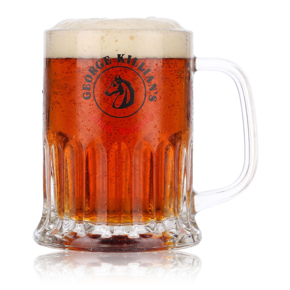 George Killian´s Bier Glas Krug 0,36l Biere Rousse Pferde Logo Relief