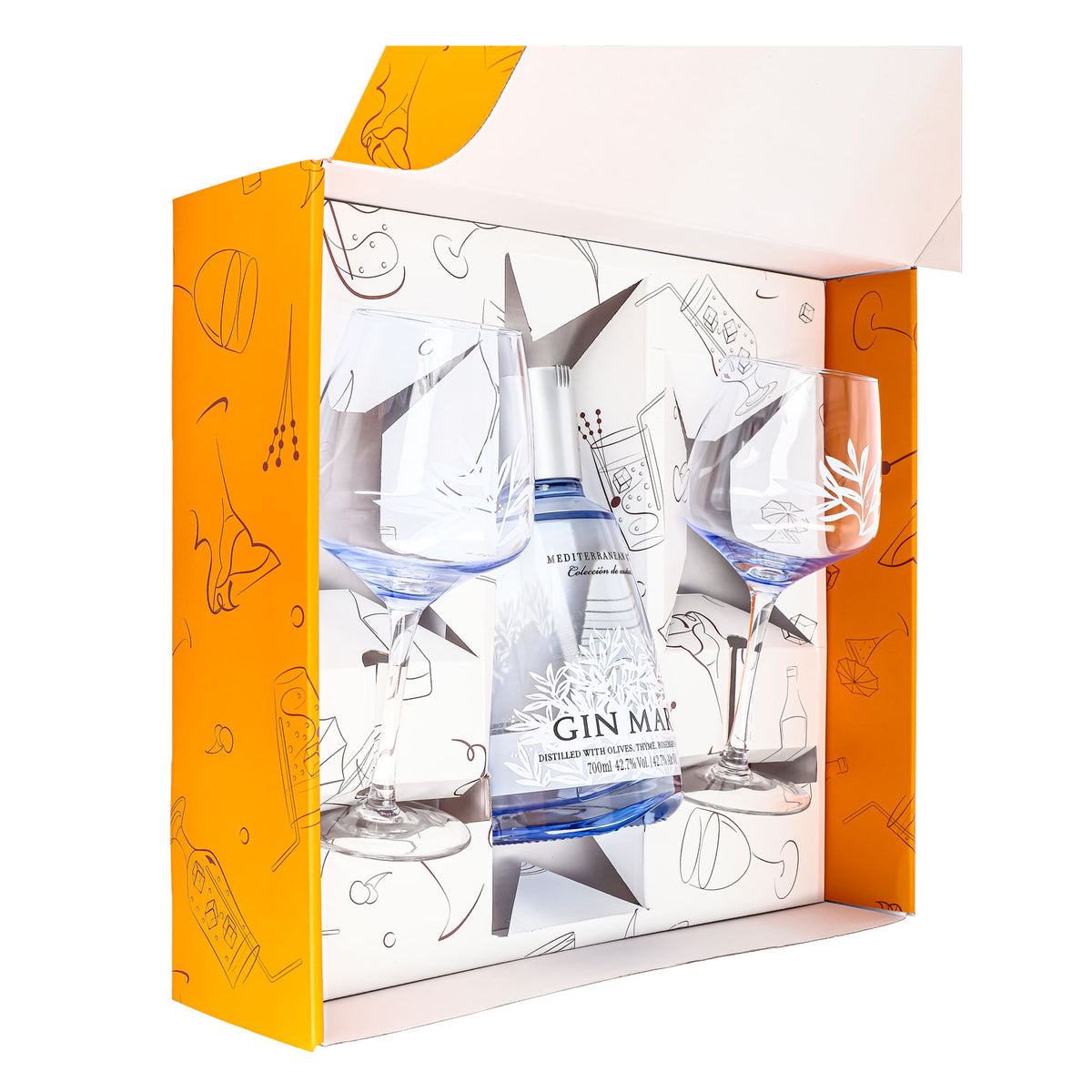 Gin Mare Geschenkset 0,7l 42,7% + Ballonglas Copa I Orange – Ansicht 5