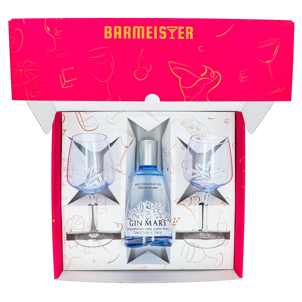 Gin Mare Geschenkset 0,7l 42,7% + Ballonglas Copa I Pink – Ansicht 3