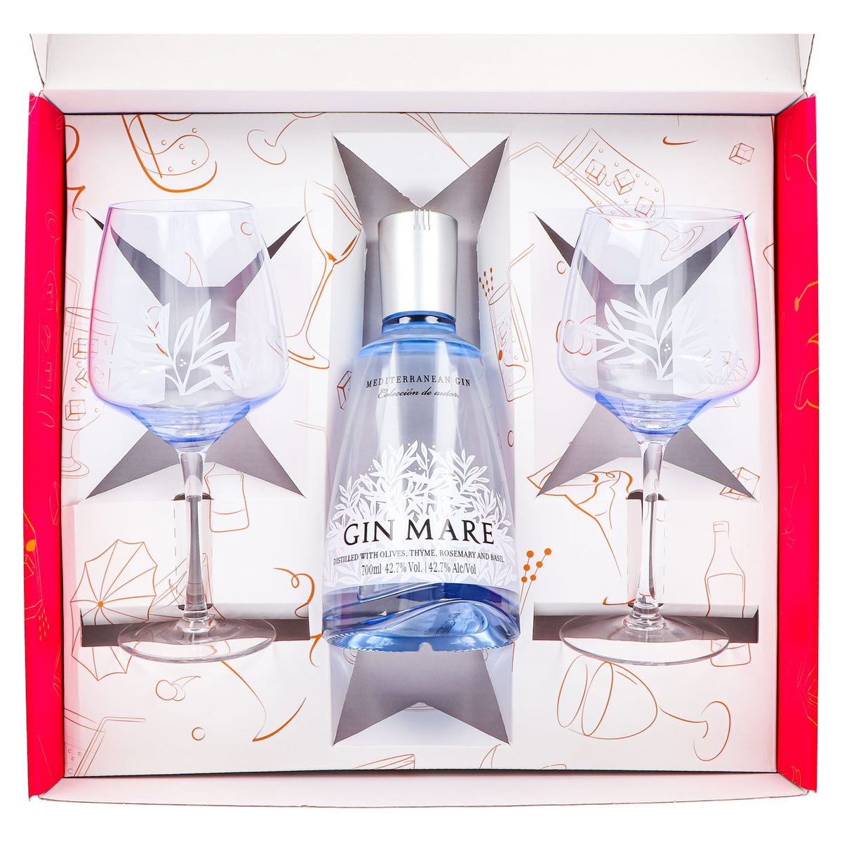 Gin Mare Geschenkset 0,7l 42,7% + Ballonglas Copa I Pink – Ansicht 4