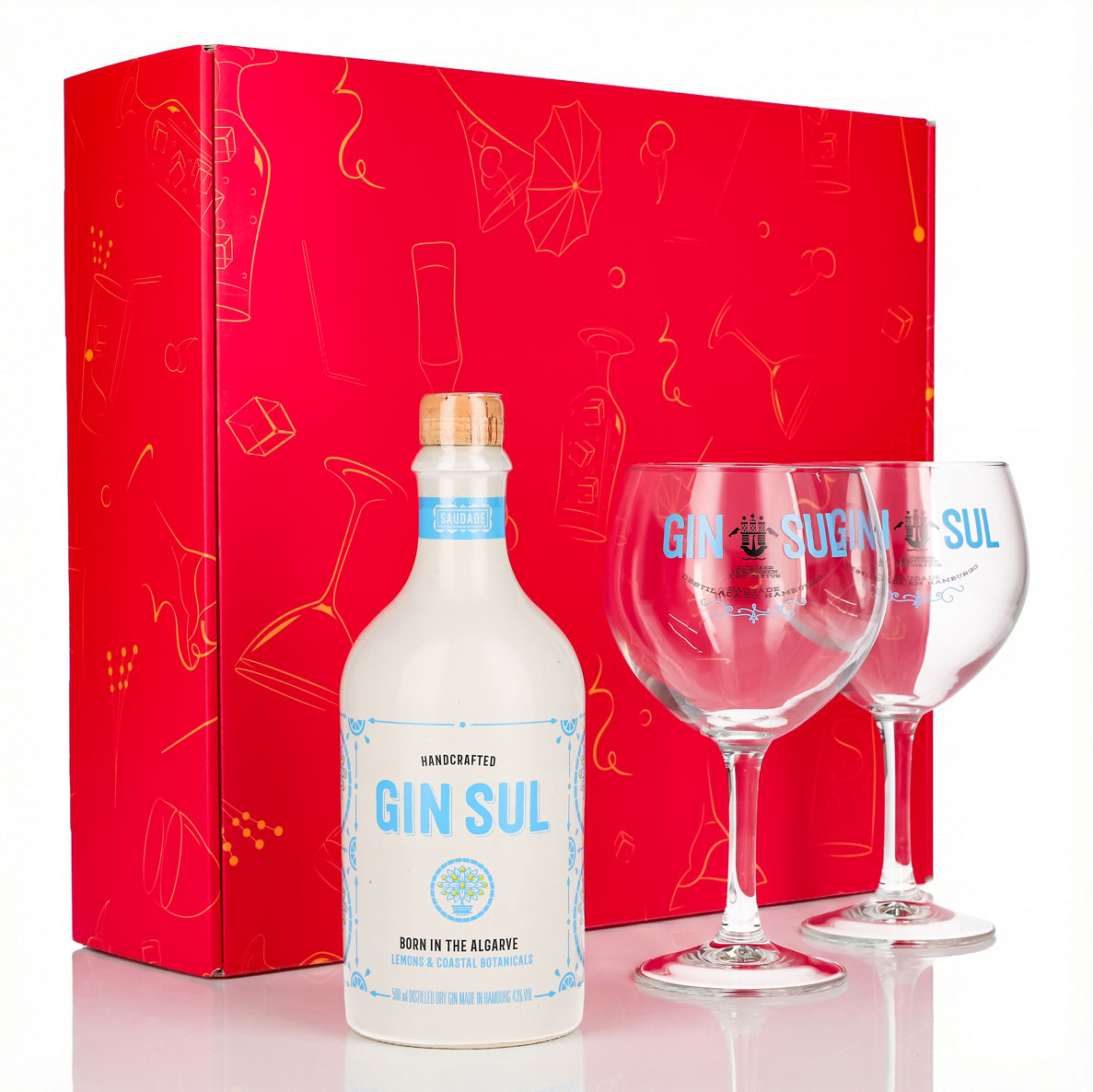 Gin Sul Geschenkset 0,5l 43,5% + Ballonglas I Pink
