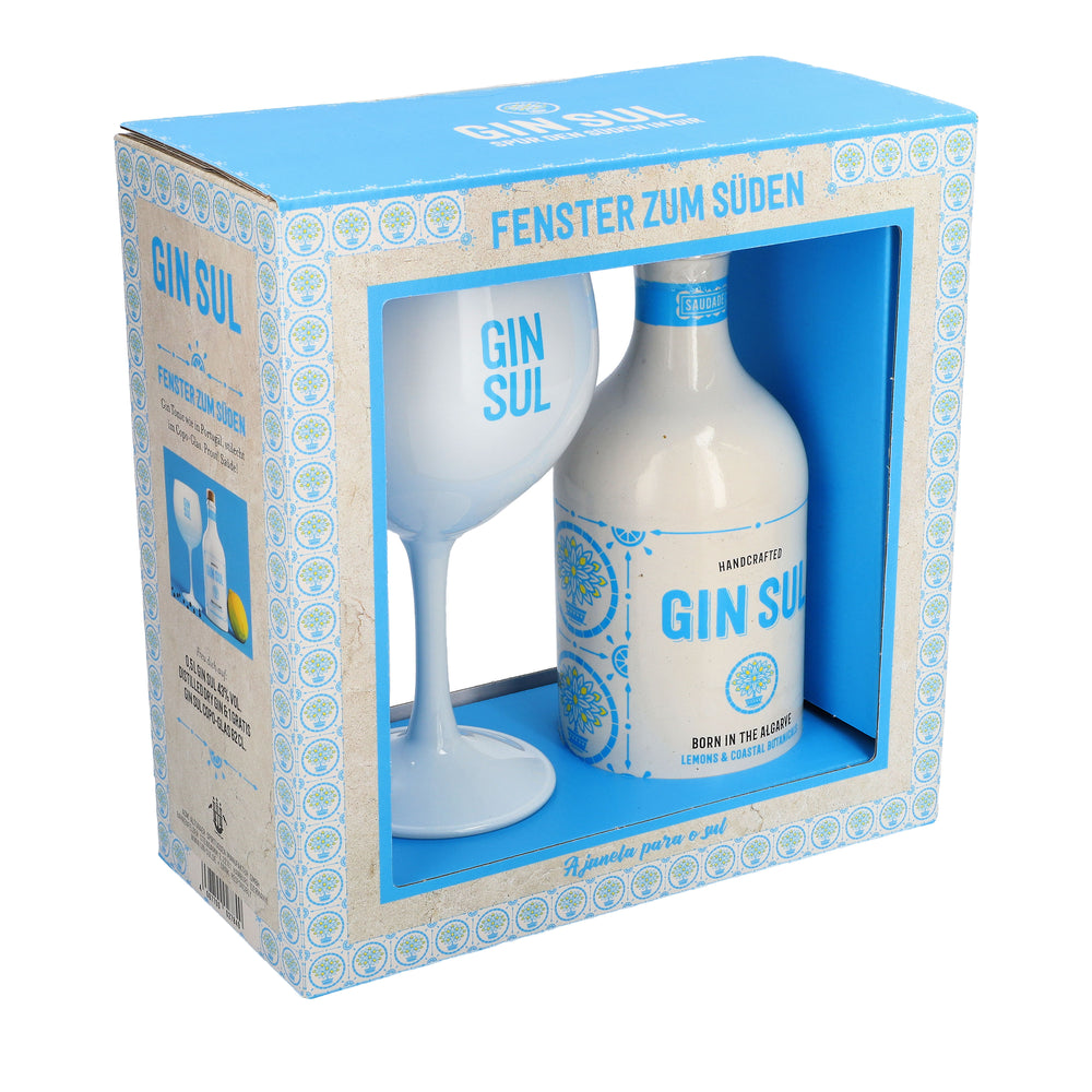 Gin Sul Geschenkset "Fenster zum Süden" 0,5l 43% vol. + 1x 0,6l Copa-Glas