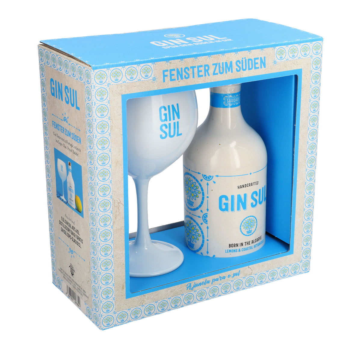Gin Sul Geschenkset "Fenster zum Süden" 0,5l 43% vol. + 1x 0,6l Copa-Glas