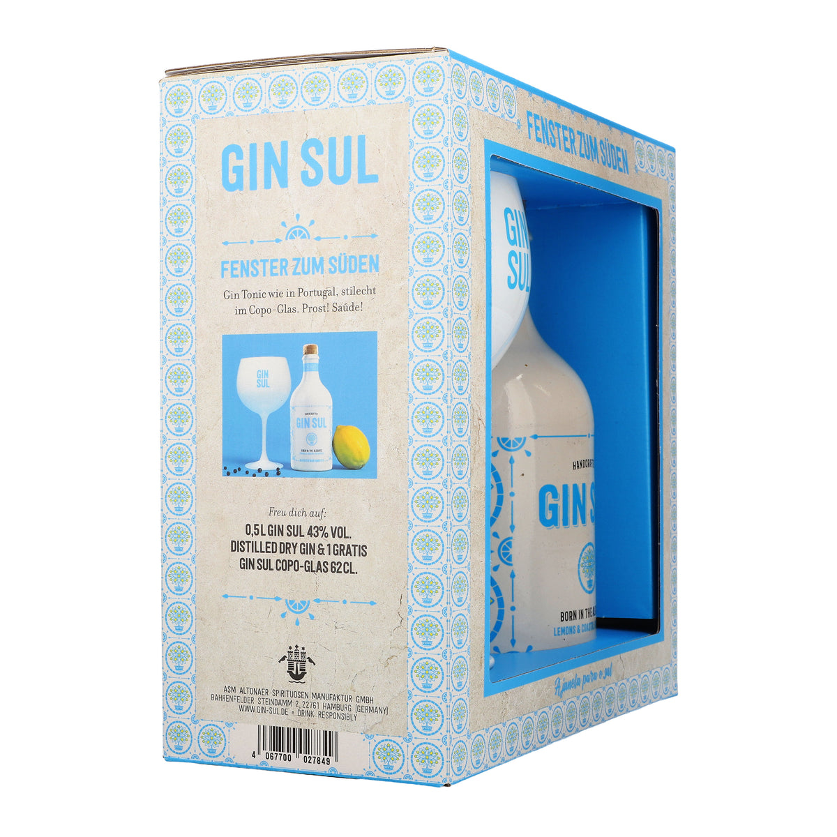 Gin Sul Geschenkset "Fenster zum Süden" 0,5l 43% vol. + 1x 0,6l Copa-Glas – Ansicht 4