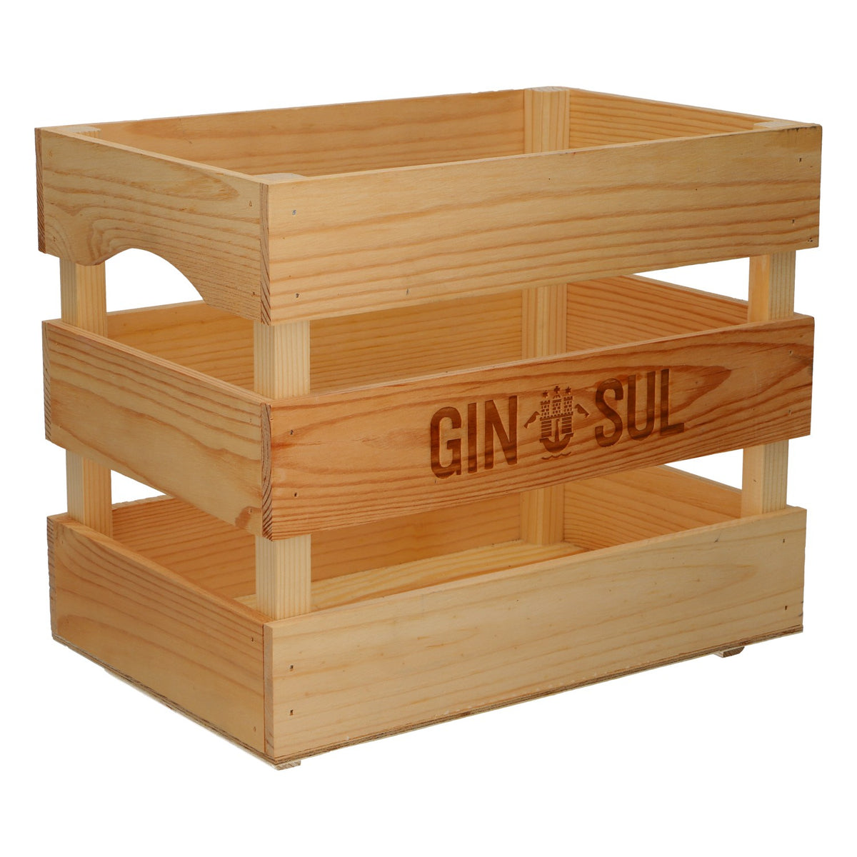 Gin Sul Holzkiste Flaschenträger für 2 Gin Flaschen Holz Kiste Bar Deko