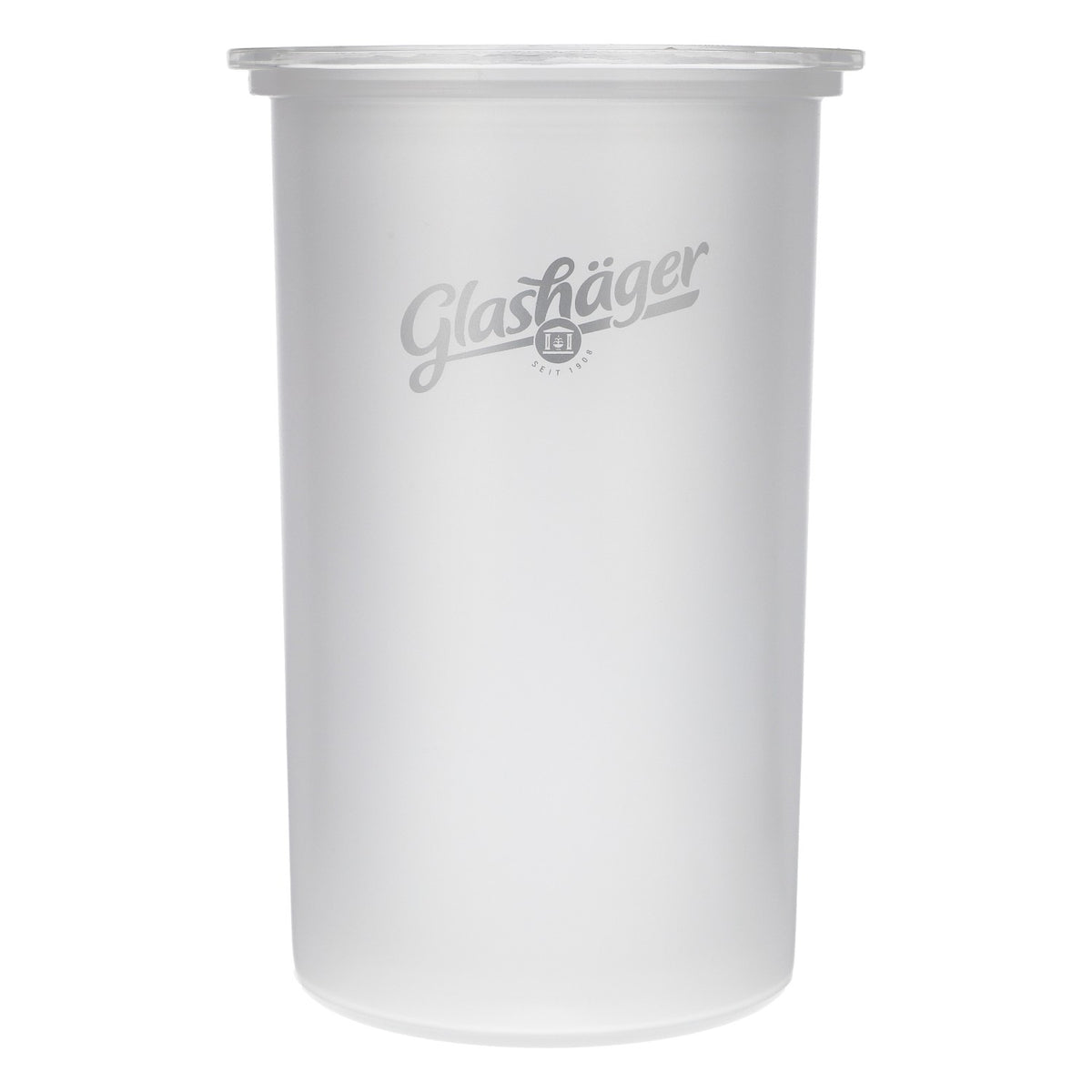 Glashäger Wasser Flaschenkühler Doppelwandig Acryl Milchglas Logo