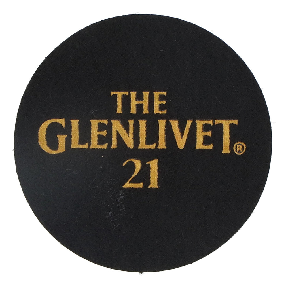 Glenlivet Whiskey Filz Untersetzer Glasuntersetzer Schwarz 6,2cm Durchmesser "Glenlivet 21"