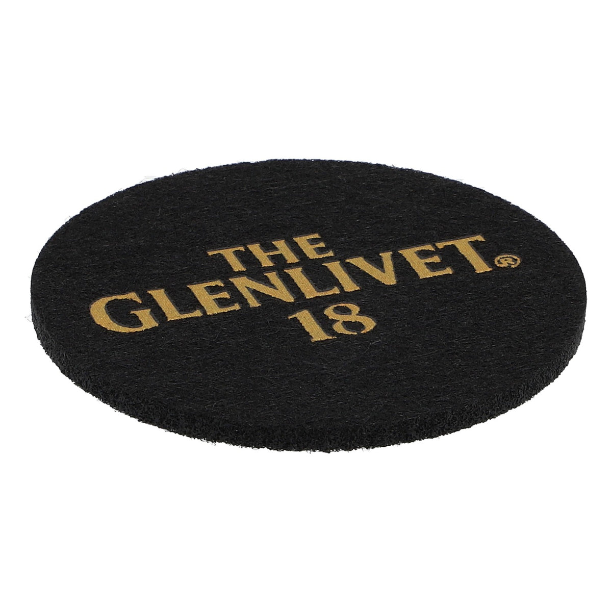 Glenlivet Whiskey Filz Untersetzer Glasuntersetzer Schwarz 6,2cm Durchmesser "Glenlivet 18"