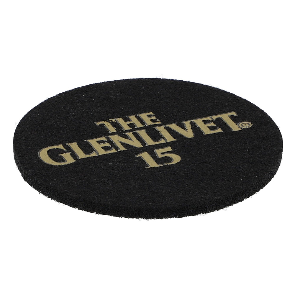 Glenlivet Whiskey Filz Untersetzer Glasuntersetzer Schwarz 6,2cm Durchmesser "Glenlivet 15"