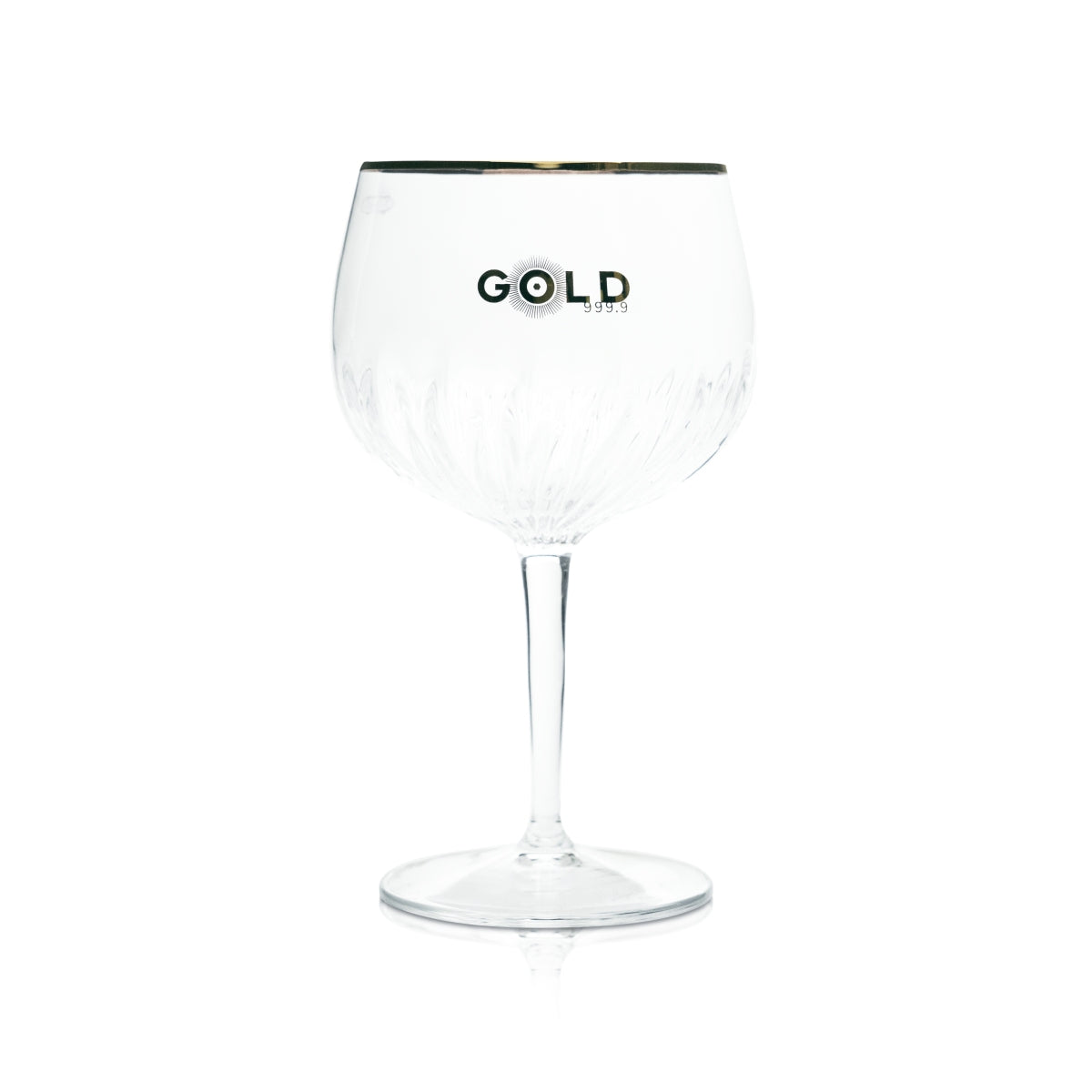 Gold Gin Glas Ballon 0,7l Kelch Goldrand Kontur Gläser Tonic Cocktail Longdrink