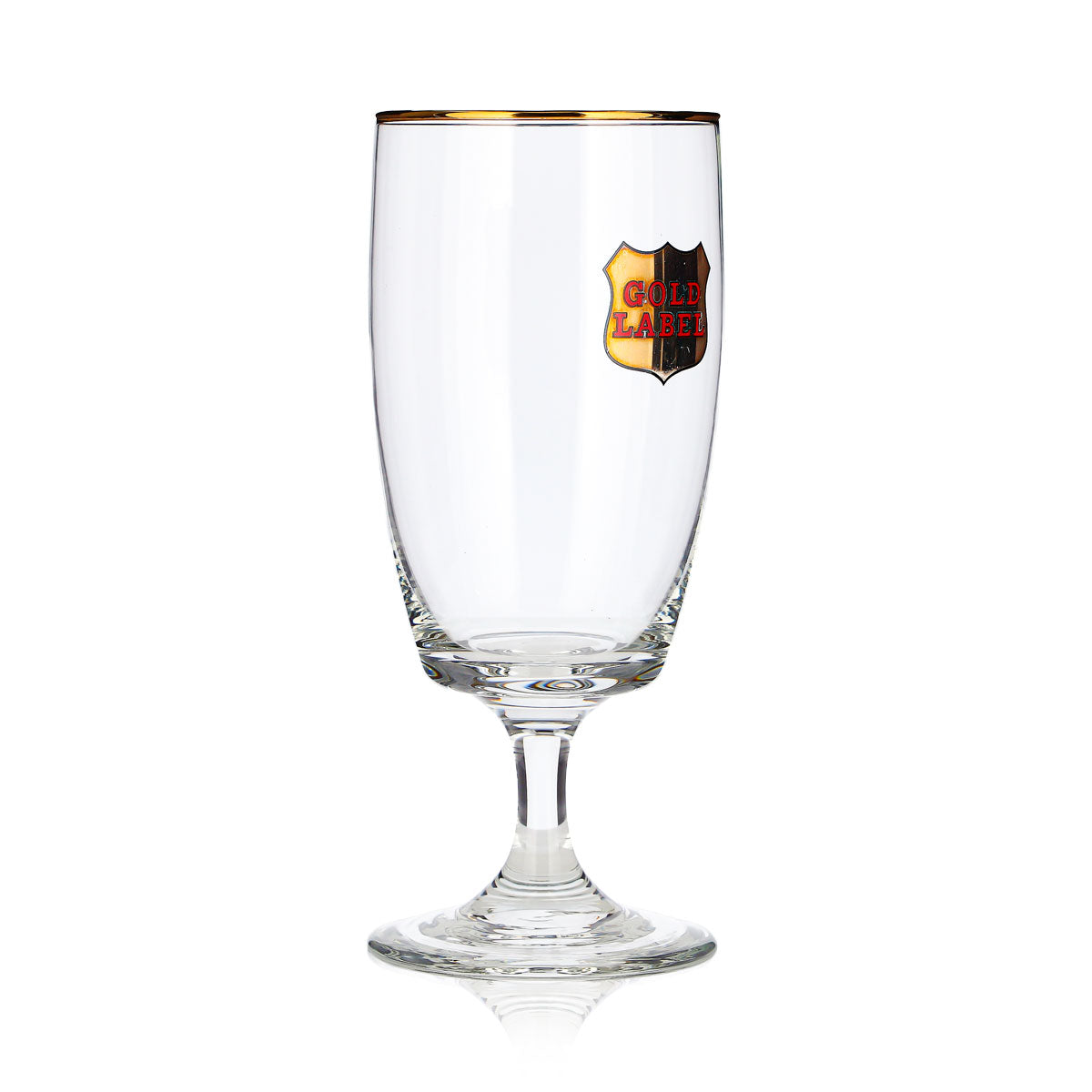 Gold Label Bier Glas 0,24l Pokal Goldrand goldenes Logo – Ansicht 3