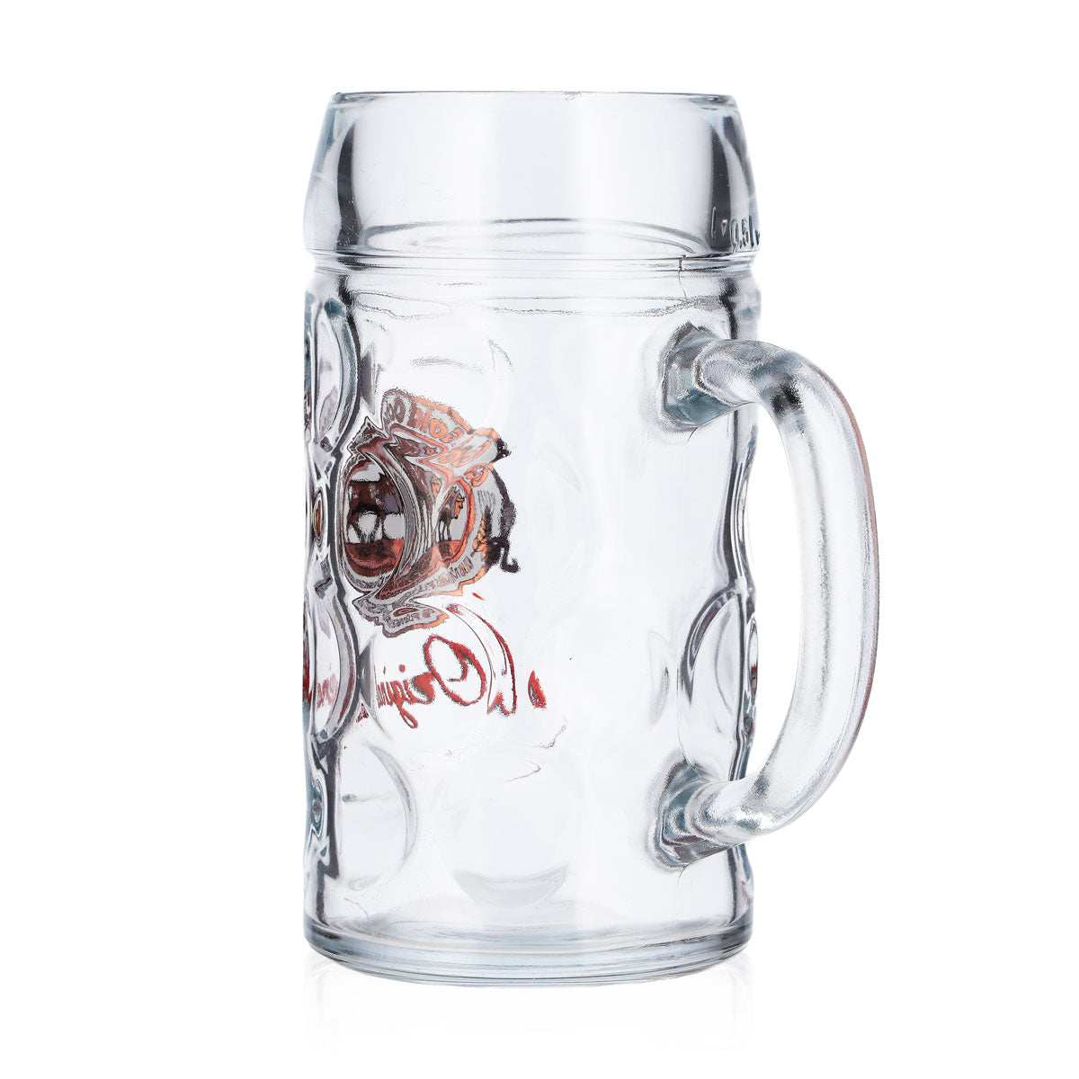 Gold Ochsen Bier Glas 0,5l Krug Weiß goldenes Logo – Ansicht 4