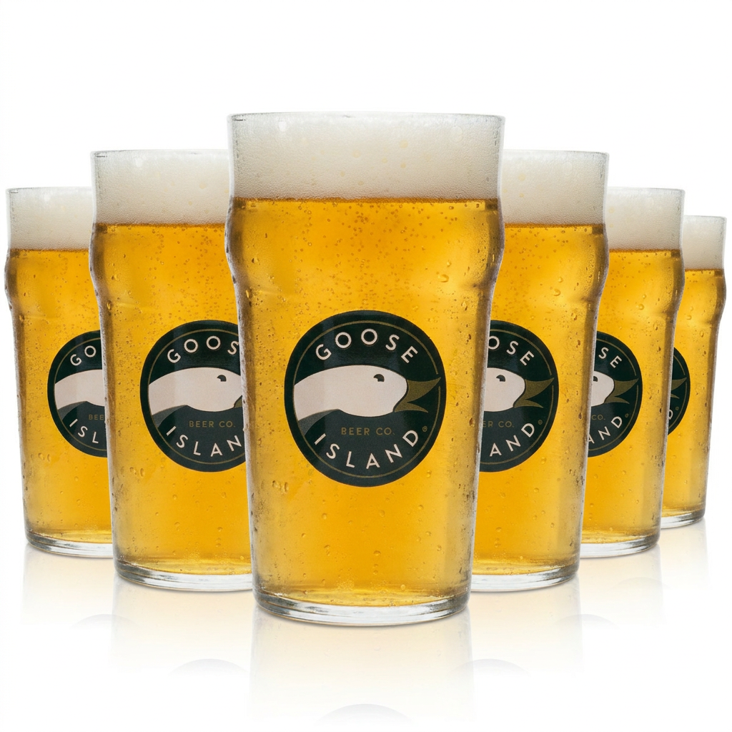 Goose Island Biergläser 6er Set Pintglas 0,5l Nonic Craft Beer IPA Bier Glas