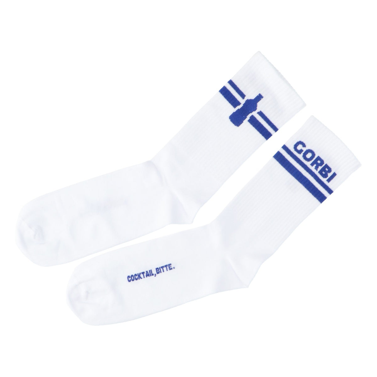 Gorbatschow Socken Weiß Blaue Streifen Größe 42-46 Unisex Tennissocken Strümpfe