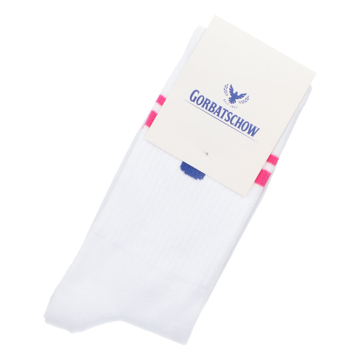 Gorbatschow Socken Weiß Pinke Streifen Größe 37-41 Unisex Tennissocken Strümpfe – Ansicht 3