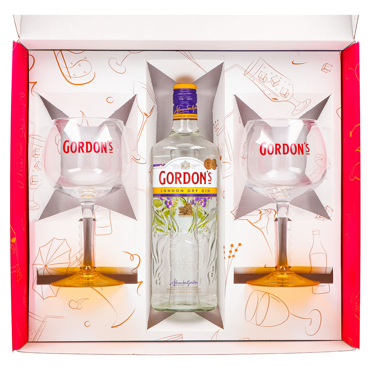 Gordons Gin Geschenkset 0,7l 37,5% + Ballonglas Copa I Pink – Ansicht 4