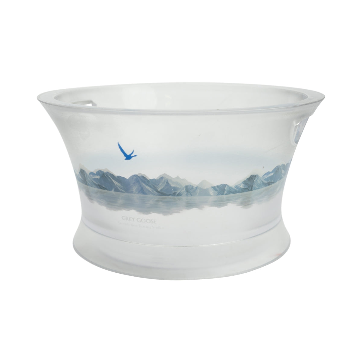 Grey Goose Vodka Kühler Magnum alte Version dickes Plexiglas Berge Vogel Ice Bucket Griffe