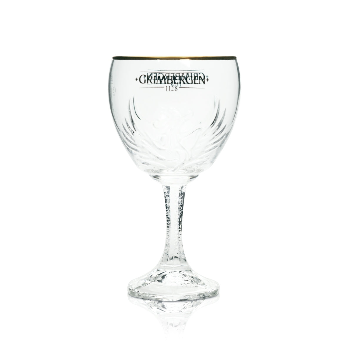 Grimbergen Glas 0,33l Pokal Kelch Phoenix Kontur Goldrand Gläser Gastro Beer – Ansicht 2