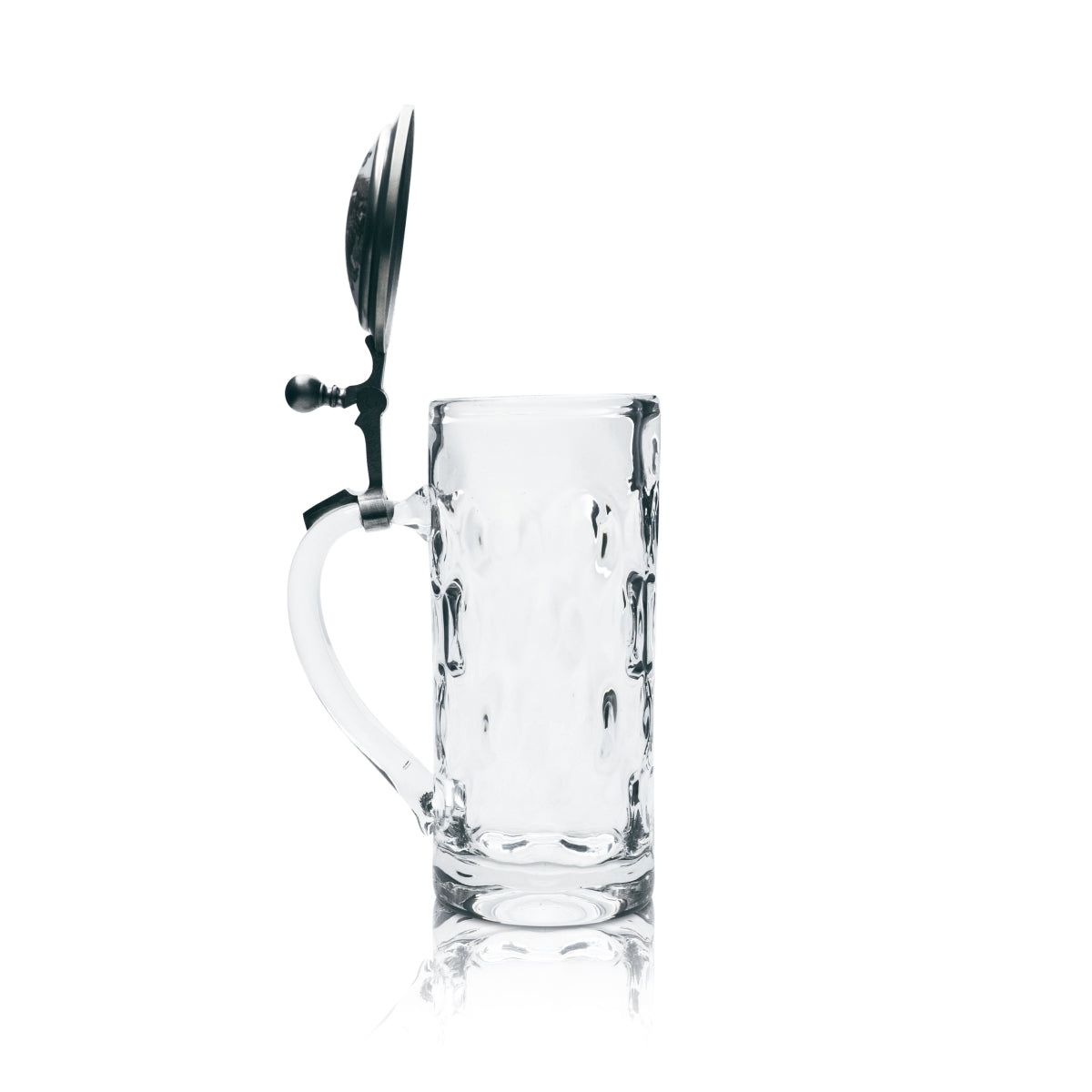 Hacker Pschorr Glas 0,5l Bierkrug Humpen Sommerkeller 1823 Zinndeckel Zertifikat – Ansicht 2
