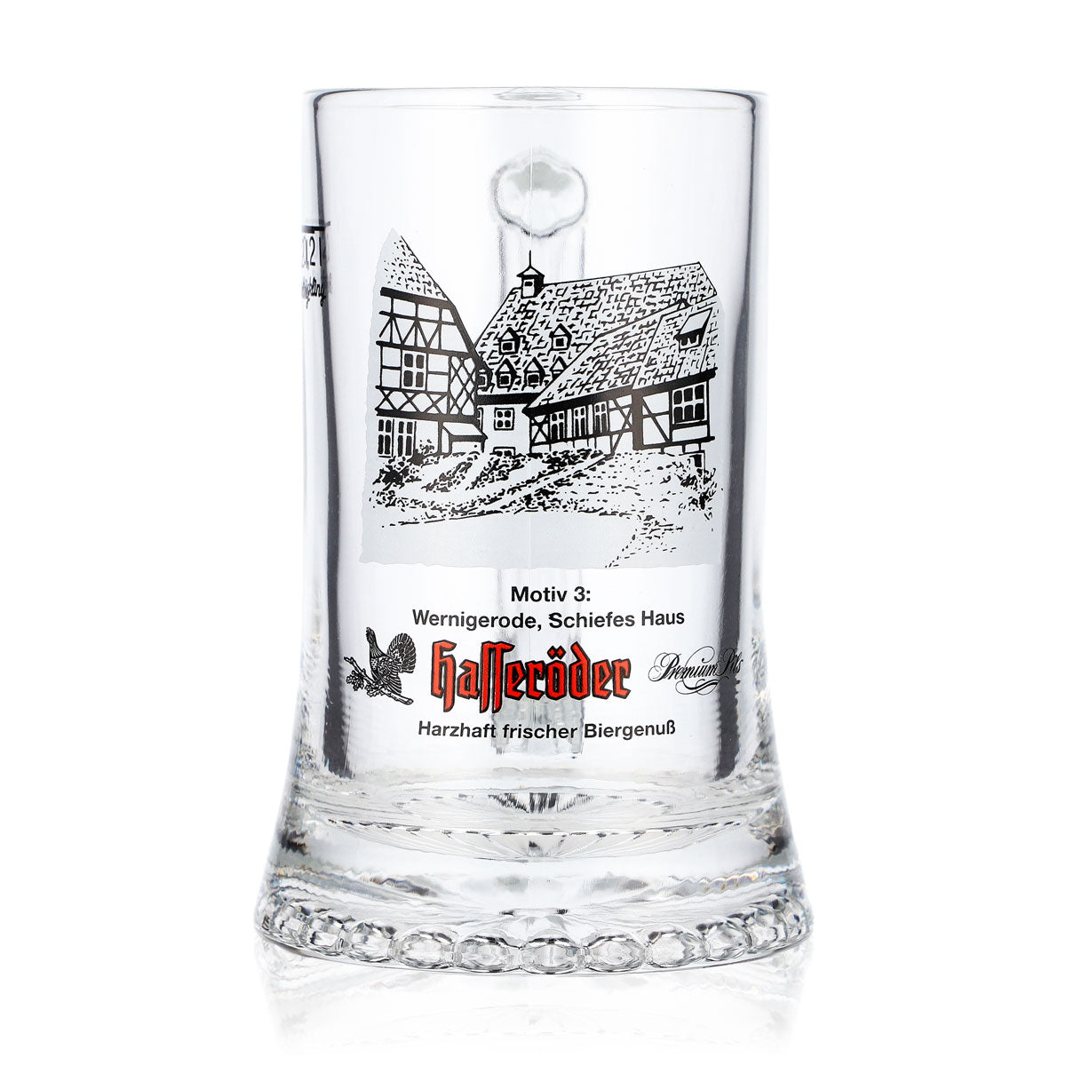 Hasseröder Bier Glas Bierkrug 0,2l Motiv 3 Wernigerode Schiefes Haus Böckling