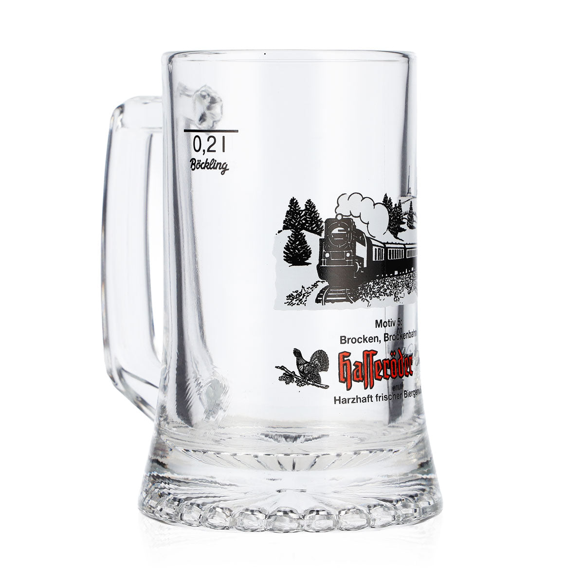 Hasseröder Bier Glas Bierkrug 0,2l Motiv 5 Brocken Brockenbahn Böckling Maßkrug – Ansicht 2