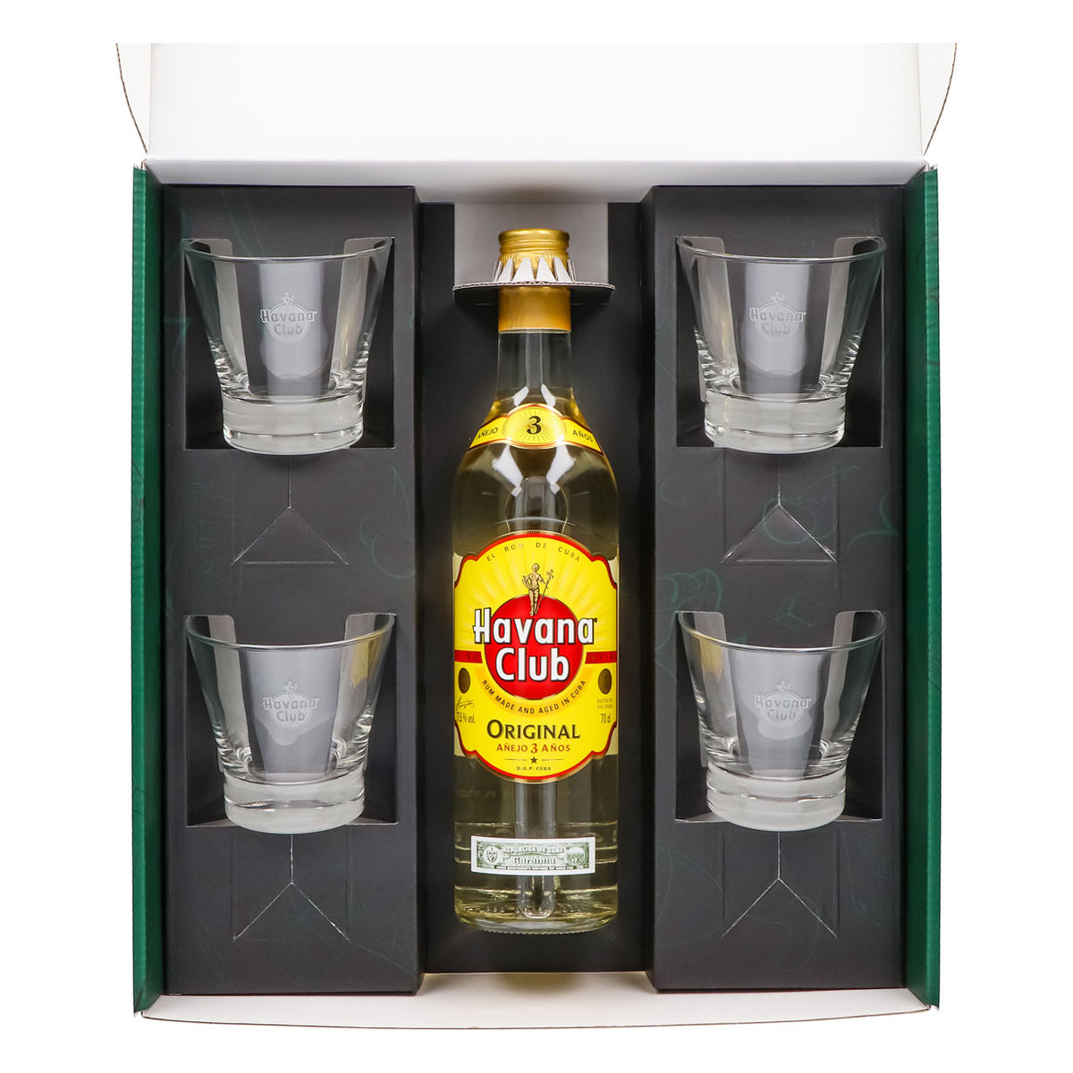 Havana Club Geschenkset 0,7l Flasche 37,5 % Vol. + Tumbler–grün – Ansicht 3