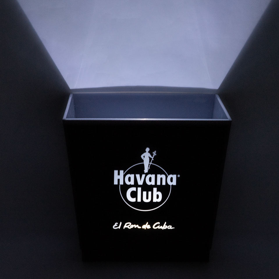 Havana Rum Kühler LED Eiswürfelbehälter Akku Eisbox Icecube schwarz 4 eckig – Ansicht 2