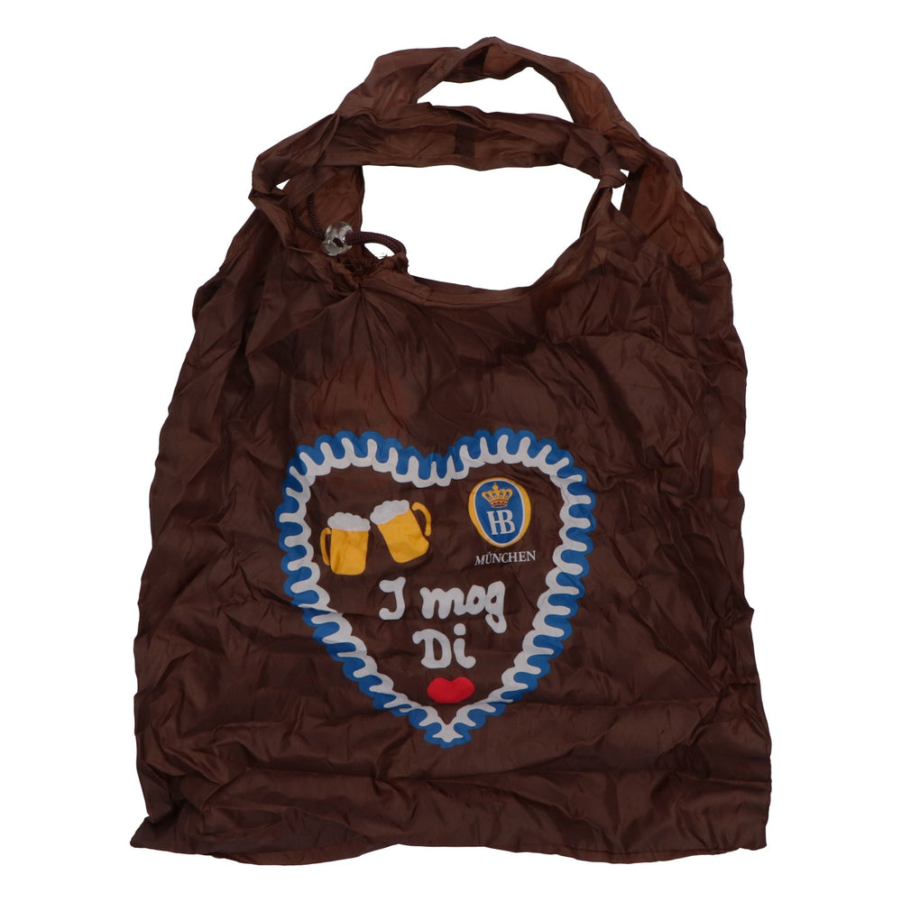 HB München Bier Tasche faltbar Bierflaschenform 'I mog Di' Herz Geschenk Bayern